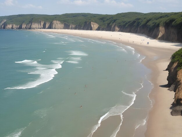 playa hermosa imagen de primer plano generada por ai