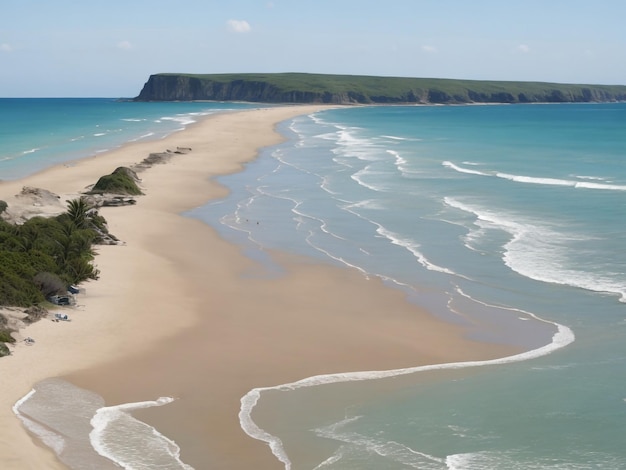 playa hermosa imagen de primer plano generada por ai