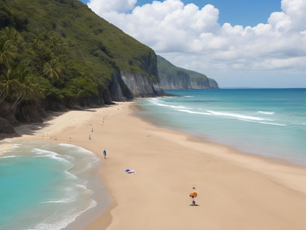 playa hermosa imagen de primer plano generada por ai