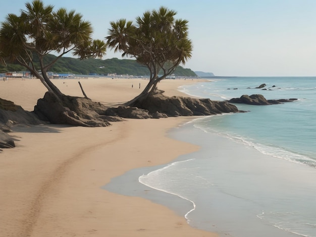 playa hermosa imagen de primer plano generada por ai