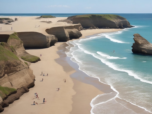 playa hermosa imagen de primer plano generada por ai