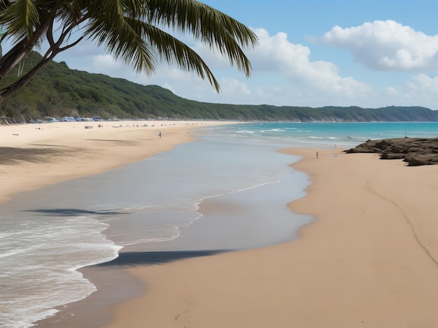 playa hermosa imagen de primer plano generada por ai