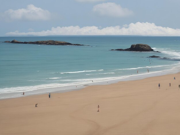 Foto playa hermosa imagen de primer plano generada por ai