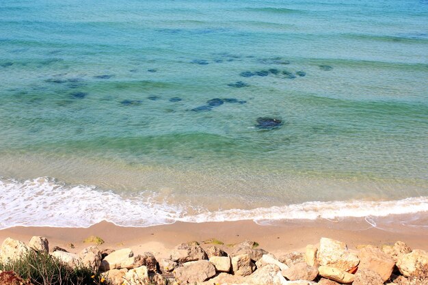 Foto la playa y el hermoso mar