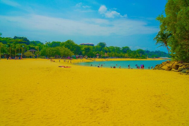 Foto la playa de la isla de sentosa