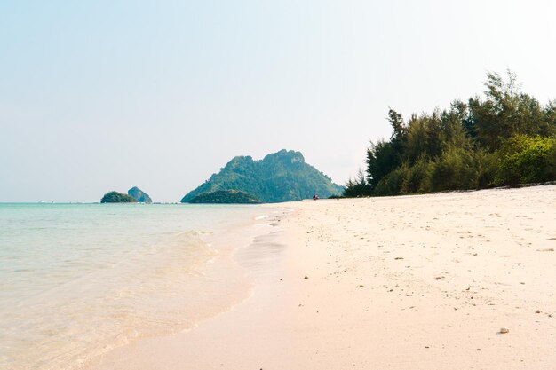 Playa en una isla tropical por la tarde