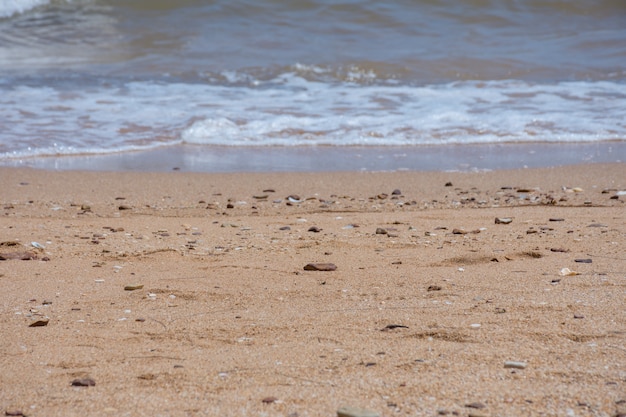 Playa y mar tropical con ola blanca