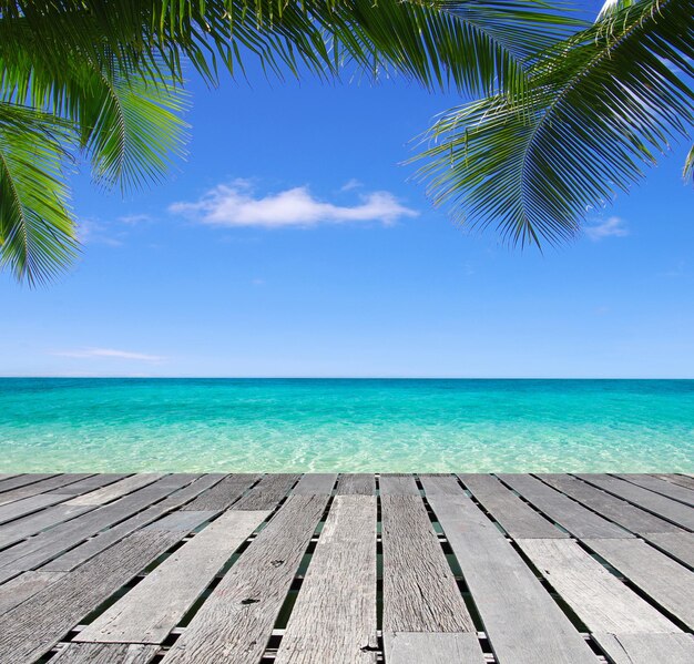 Foto la playa y el mar tropical