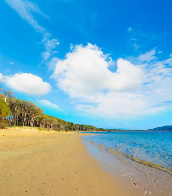 Playa Mugoni bajo un cielo nublado