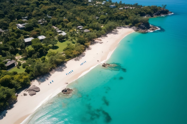 la playa y el océano desde arriba