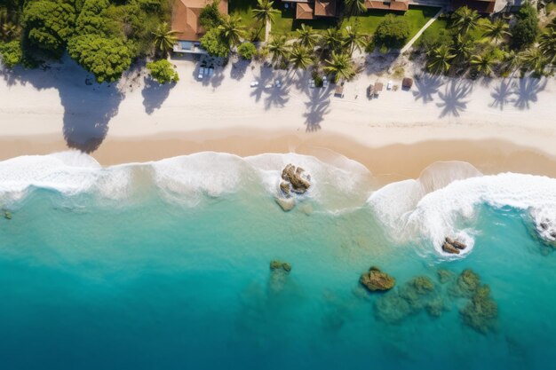 la playa y el océano desde arriba