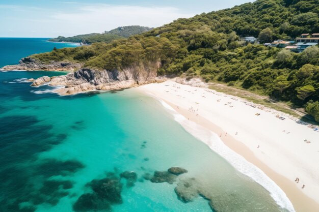 la playa y el océano desde arriba