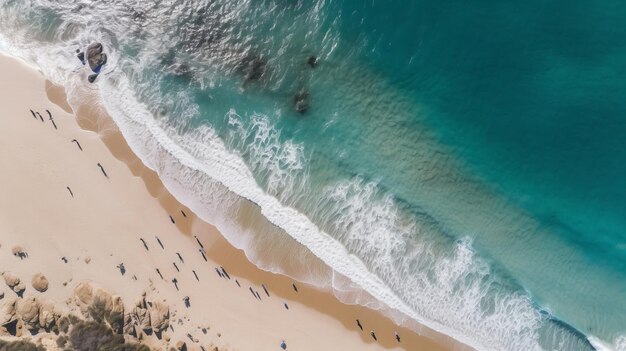 Playa y océano Ilustración AI GenerativexA