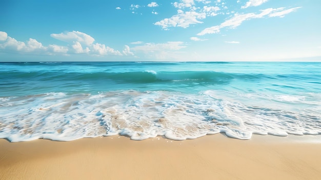 una playa con una ola y el cielo en el fondo