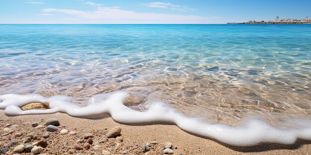 Playa orilla bahía isla línea costera mar océano vacaciones paisaje fondo en un día soleado ambiente relajante