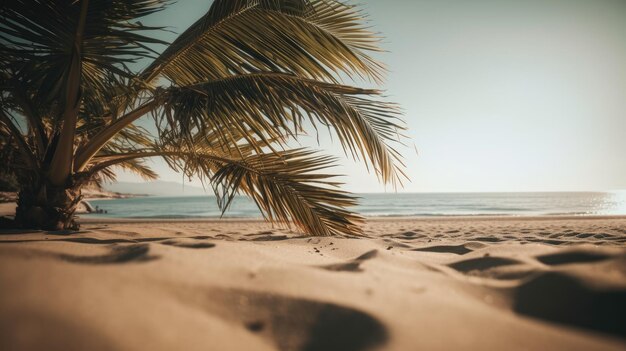Playa con palmera