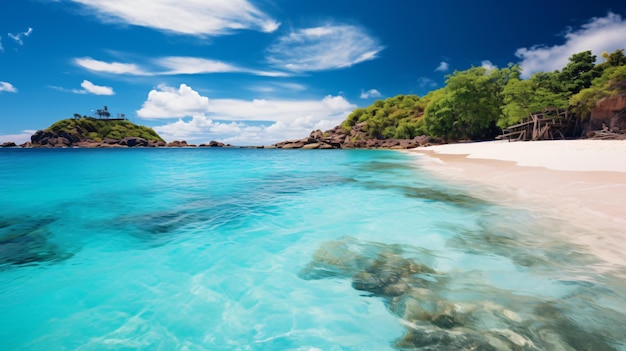 Playa paradisíaca con aguas turquesas