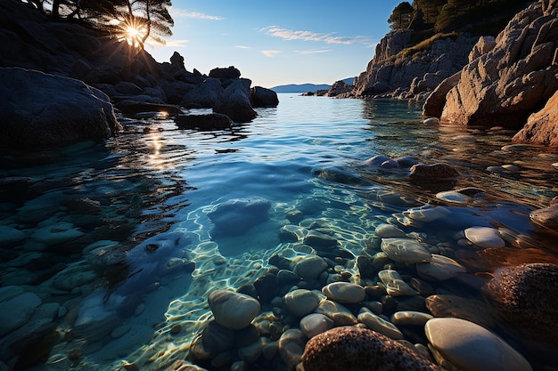 La playa de La Pelosa con aguas cristalinas