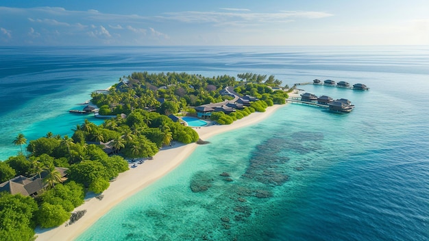 una playa con una playa y palmeras