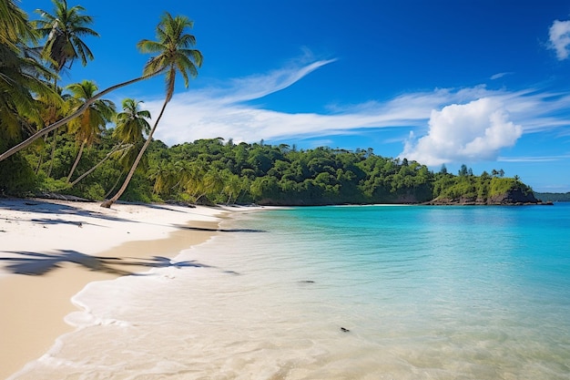 Playa prístina con aguas turquesas y arena blanca