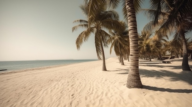 Playa prístina y cielos azules