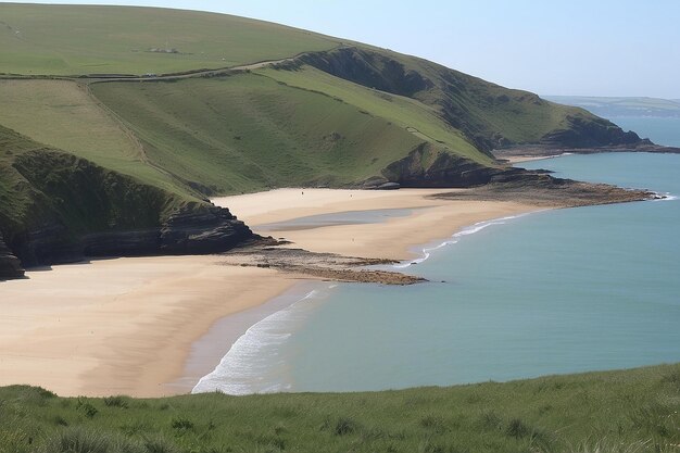 Foto la playa de rame head en cornualles