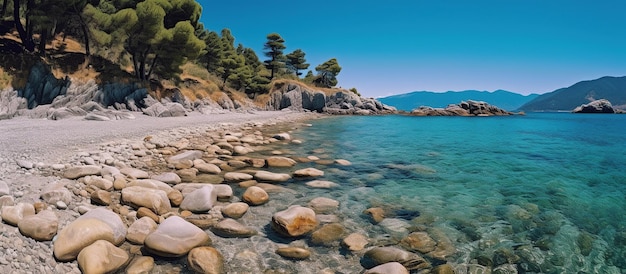 Playa con rocas Imagen generada por IA