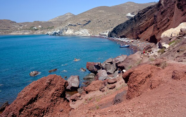 Playa roja - isla de santorini - grecia