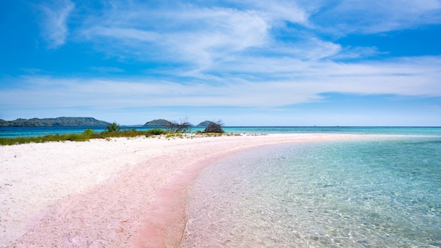 Playa rosa en el Parque Nacional de Komodo