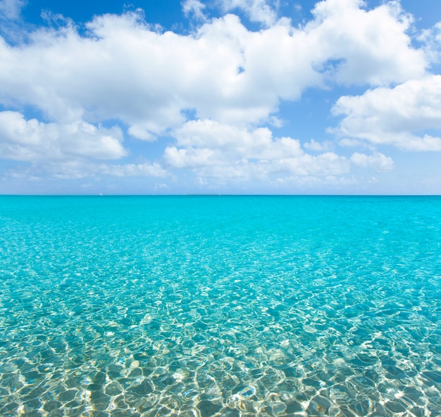 playa tropical con arena blanca y agua turquesa