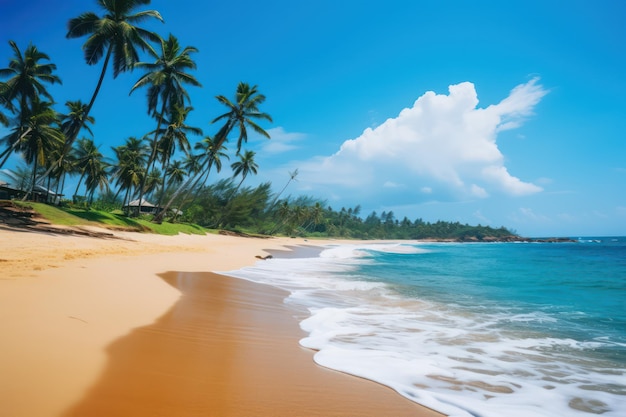 Una playa tropical intacta en Sri Lanka