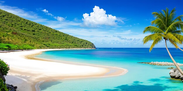 Playa tropical y el mar