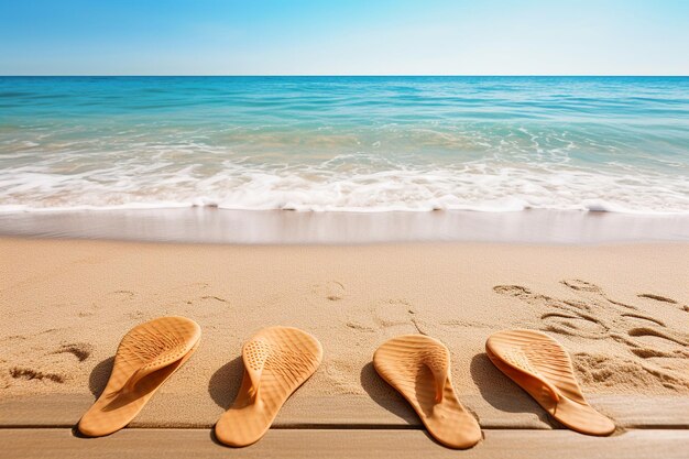 La playa tropical con los pies de arena