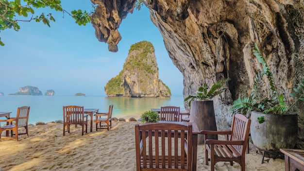 La playa tropical de Railay Krabi