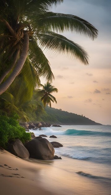 Playa tropical en las Seychelles Anse Lazio