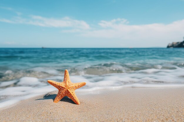 Playa de verano junto al mar con estrellas de mar