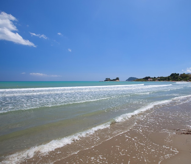 Playas de arena de Zakynthos Zakintos isla griega en el mar Jónico al oeste del Peloponeso
