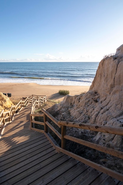 Una de las playas más bonitas de España, llamada (Cuesta Maneli, Huelva) en España.