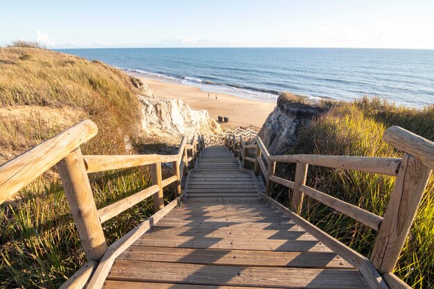 Una de las playas más bonitas de España, llamada (Cuesta Maneli, Huelva) en España.