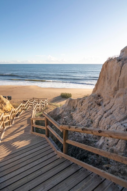 Una de las playas más bonitas de España, llamada (Cuesta Maneli, Huelva) en España.