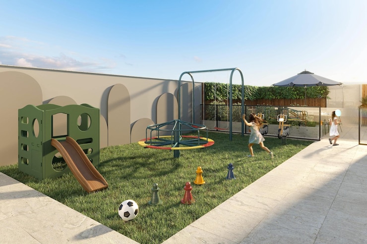 Foto playground para as crianças brincarem em casa, hotel e apartamentos