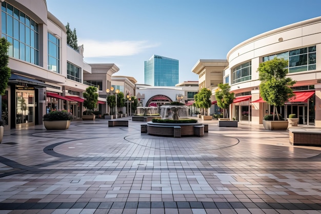 Plaza comercial con una vibrante IA generativa al aire libre