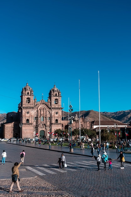 Plaza de Armas der Stadt Cusco, Sonnenuntergangsfotos.