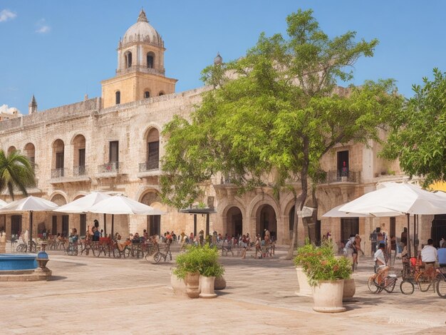 Plaza de la Aduana in der alten ummauerten Stadt Cartagena, Kolumbien