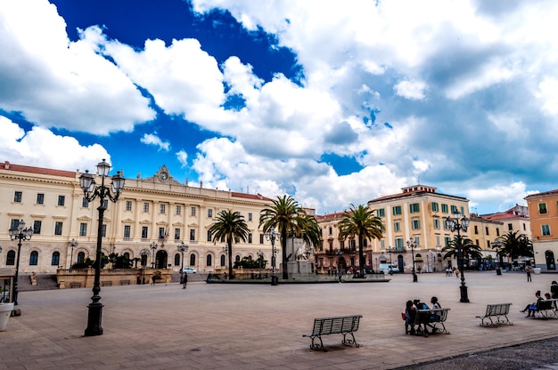 Plaza de Italia en la ciudad de Sassari