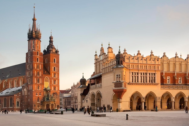 Plaza del mercado principal de Cracovia, Polonia.