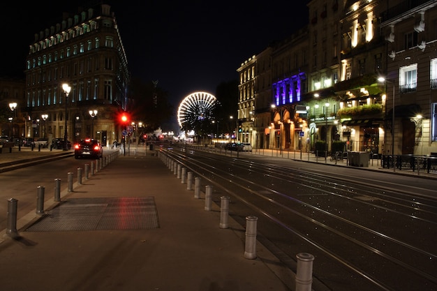 Plaza de la noche en Burdeos