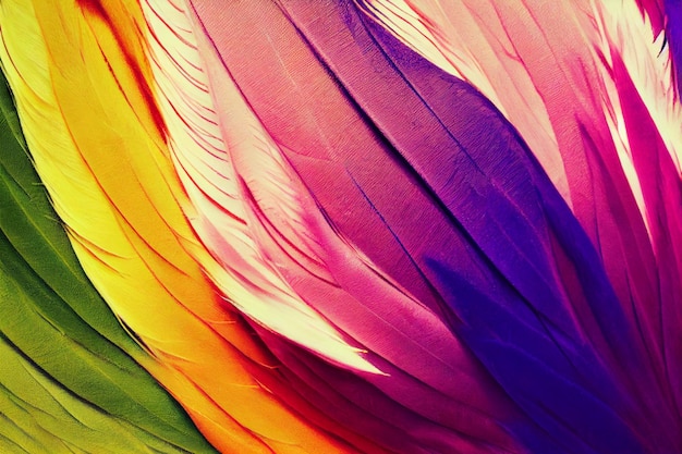 pluma de colores, fuffy, estilo arco iris