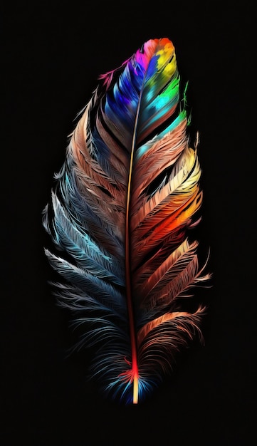 pluma de pájaro de color neón