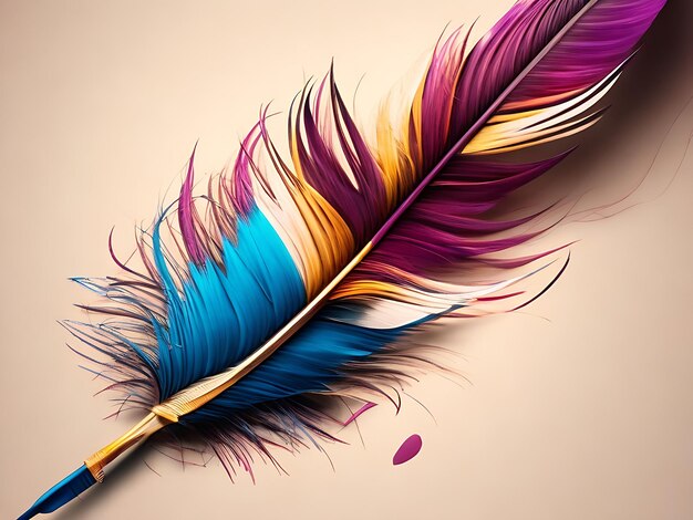 Pluma de pluma de pluma dibujando una línea colorida AI Generado